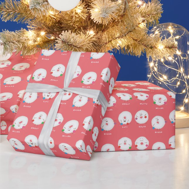 Papel De Presente Donuts de Açúcar em Pó Natal Personalizado  (Feriados)