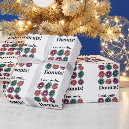 Papel De Presente Donuts Eu Como Apenas Donuts