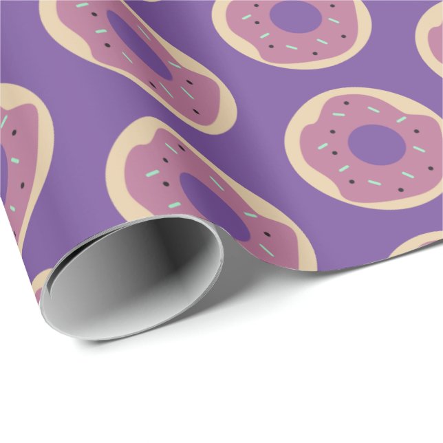 Papel De Presente Donuts Fofos de Halloween com Granulado e Cobertur (Ponta do rolo)