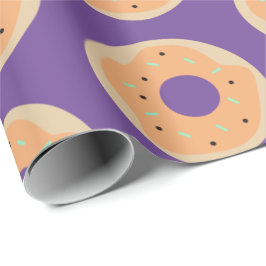 Papel De Presente Donuts Frostados com Confeitos de Halloween Fofos