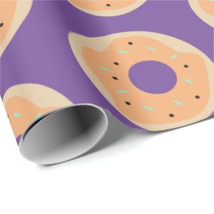 Papel De Presente Donuts Frostados com Confeitos de Halloween Fofos