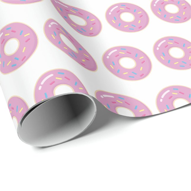 Papel De Presente Donuts Rosas Doughnuts (Ponta do rolo)