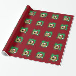 Papel De Presente Doodle natal louro<br><div class="desc">Doodle graciosa cabeça com Weihnachtsgrüßen</div>