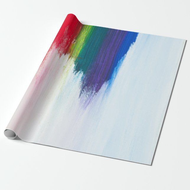 Papel De Presente Dor de abstrato amarelo, laranja, vermelha, verde  (Desenrolado)