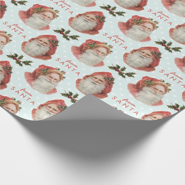 Papel De Presente Dos pontos brancos azuis do azevinho do natal (Ponta)