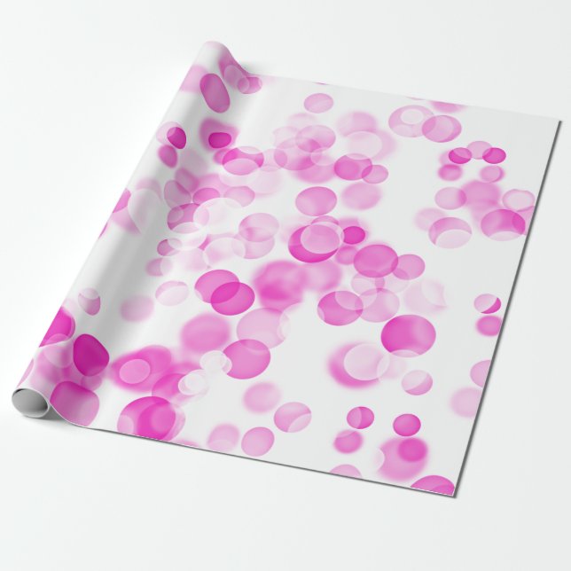Papel De Presente Dosagens brancas cor-de-rosa Boca Efeito Bokein (Desenrolado)
