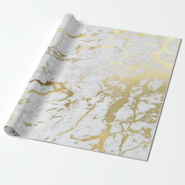 Papel De Presente Dourada branca Carrara Marble Stone VIP Luxury