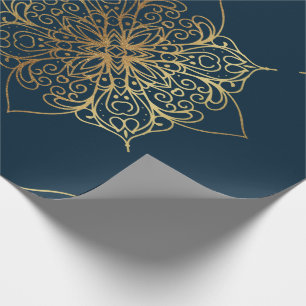 Papel De Presente Dourada Cor damasco de Mandala