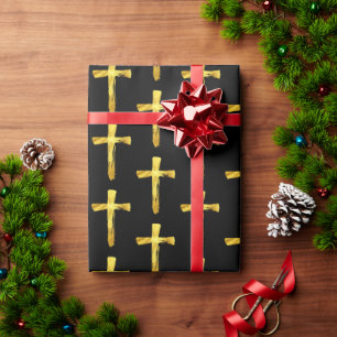 Papel De Presente Dourada cruz religiosa cristã crucifixo Deus