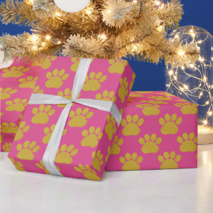 Papel De Presente Dourada e branca pata-gotas, imprime pavimentos co