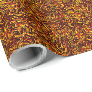 Papel De Presente Dourada e coral ou textura vermelha viva