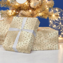 Papel De Presente Dourada Glitzy - Pontos brilhantes