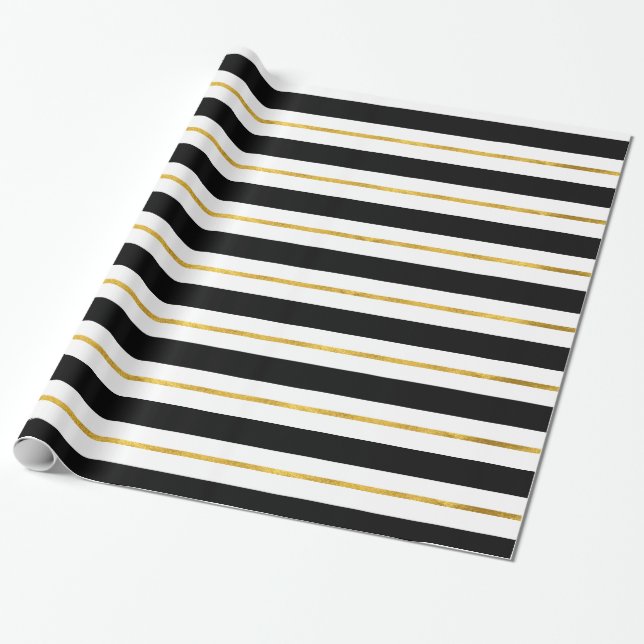 Papel De Presente Douradas e Pretas (Desenrolado)