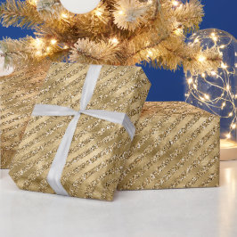 Papel De Presente Douradas faixas de brilho