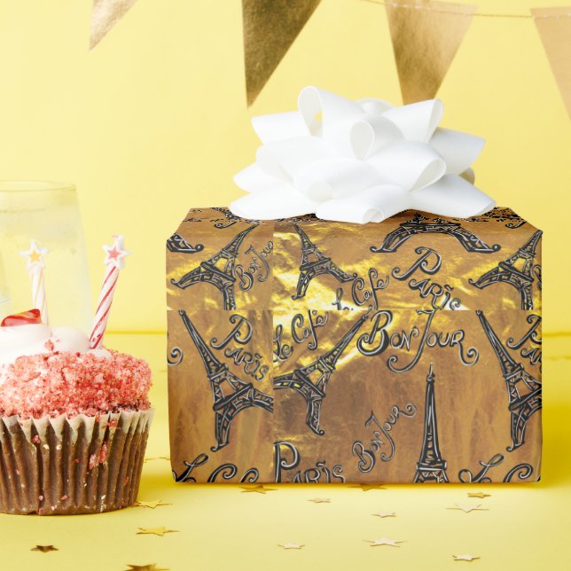 Papel De Presente Dourado (Festa de aniversário)