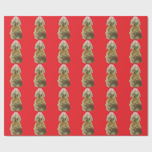 Papel De Presente Dourado Angel Red Wraping Paper (Aberto)