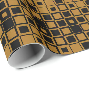 Papel De Presente Dourado Antigo Fosco e Preto Quadrado Dentro do Qu
