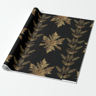 Papel De Presente Dourado e preto