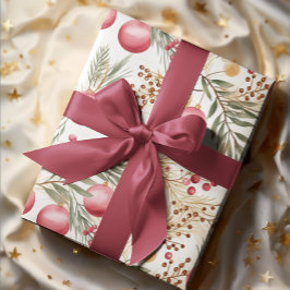 Papel De Presente Dourado e rosa | ornamentos | Padrão Botânico