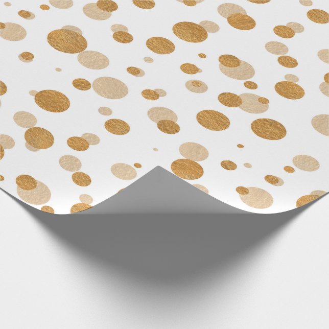 Papel De Presente Dourado Elegante e Natal Branco  (Ponta)