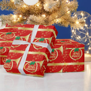 Papel De Presente Dourado embrulho de presente de Natal