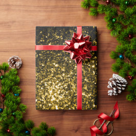 Papel De Presente Dourado escuro amarelo brilho falso faísca