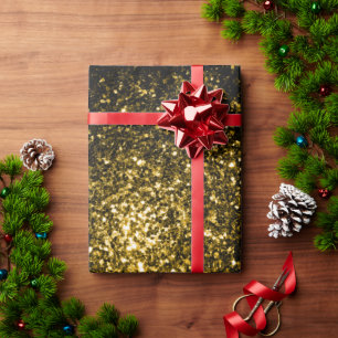 Papel De Presente Dourado escuro amarelo brilho falso faísca