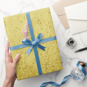 Papel De Presente Dourado Escuro Brilho Falso 