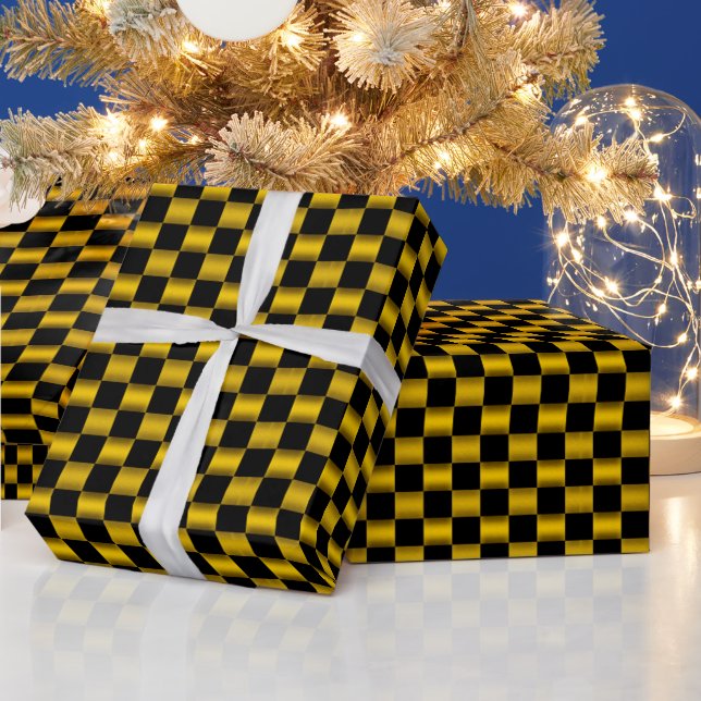 Papel De Presente Dourado Falso E Preto  (Feriados)