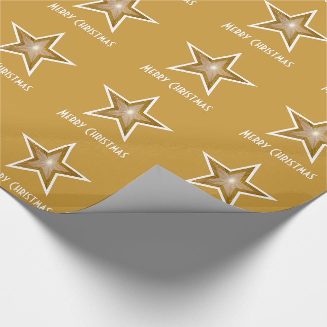 Papel De Presente Dourado impressão de estrela feliz texto de ouro d (Ponta)