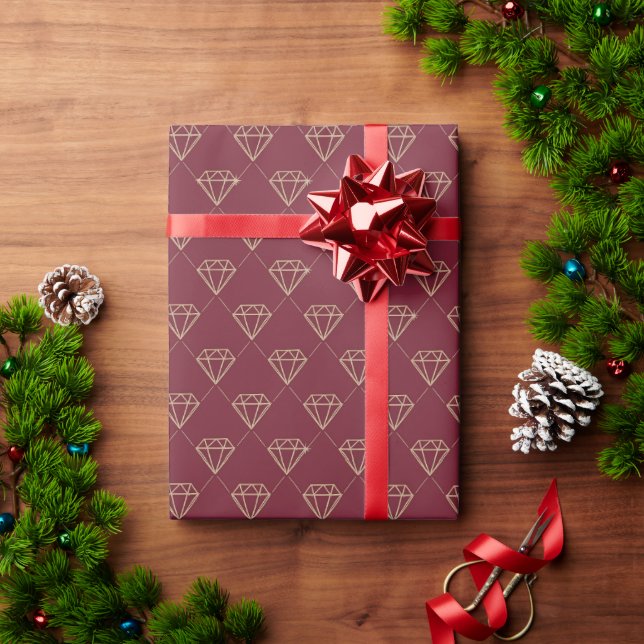 Papel De Presente Dourado Livro de Natal Diamond (Presente de Natal)