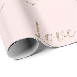 Papel De Presente Dourado Luxo Cor-de-rosa-claro