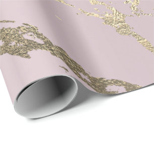 Papel De Presente Dourado Marble Shiny Glam Abstrato
