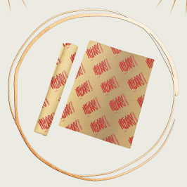 Papel De Presente Dourado Natal Elegante Vermelho Moderno