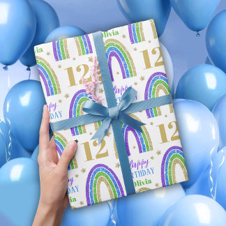 Papel De Presente Dourado nome da lente Papel de ondulação de aniver