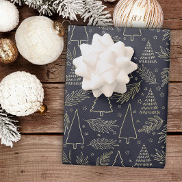 Papel De Presente Dourado papel de moldagem de férias de Natal