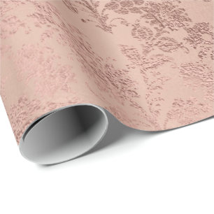 Papel De Presente Dourado Pó Floral Rosa Rosa Rosa Esbranquiçado Del