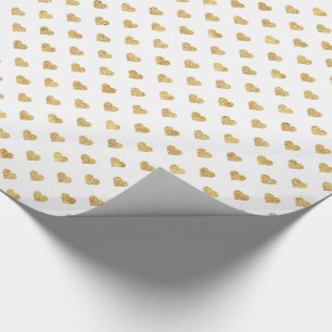 Papel De Presente Dourados corações reluzentes