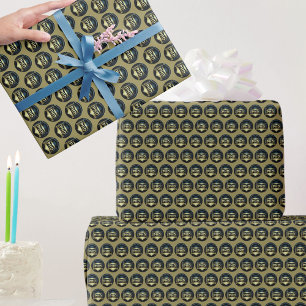 Papel De Presente Doutorado em padrão negro de ouro boné Phd