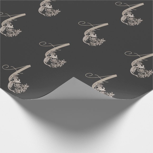 Papel De Presente Dove Elegante Monograma Inicial A  (Ponta)