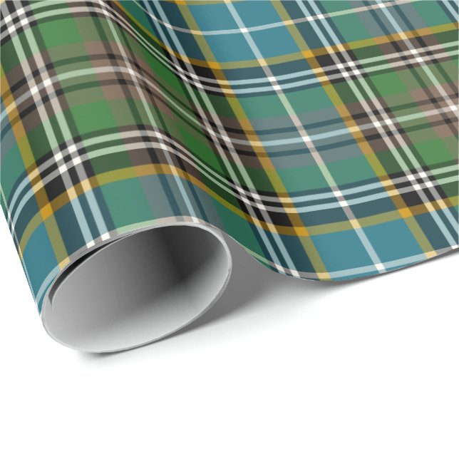 Papel De Presente Dowling Clan Tartan - Padrão de Xadrez irlandês (Ponta do rolo)