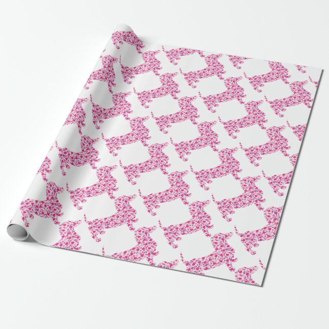 Papel De Presente DOXIE-Corações (Desenrolado)