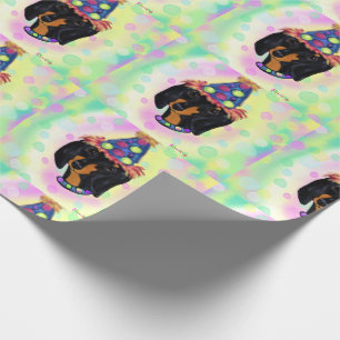 Papel De Presente Doxie de Aniversário