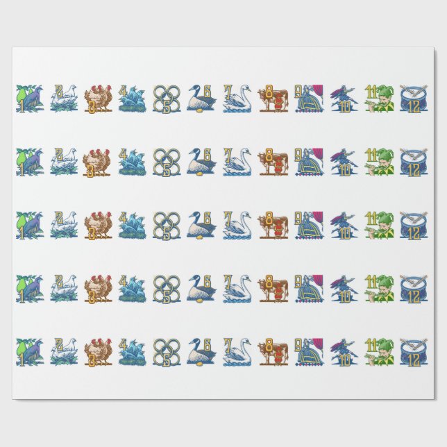 Papel De Presente Doze dias do Natal (Aberto)