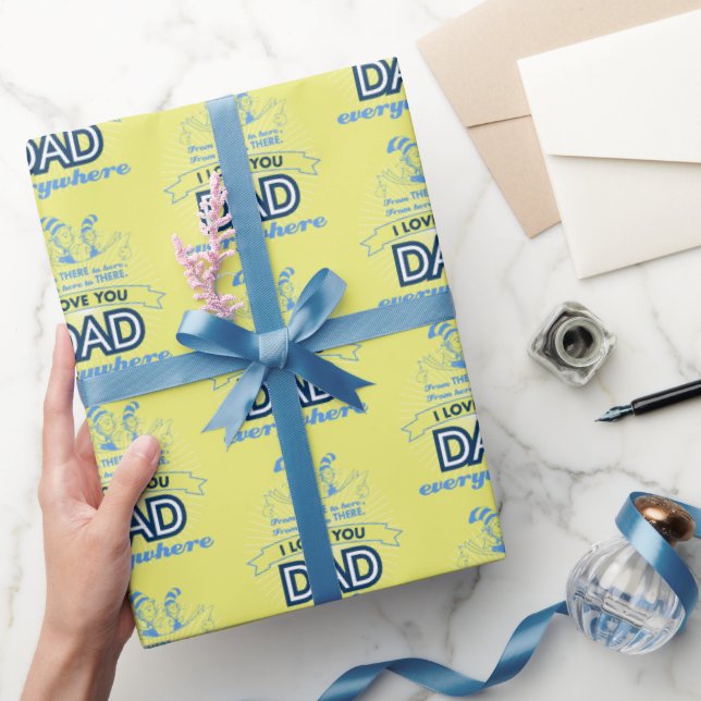 Papel De Presente Dr. Seuss | Eu Amo Você Papai Em Todo Lugar (Presentear)