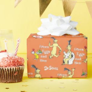 Papel De Presente Dr. Seuss Ovos Verdes e Presunto Padrão de Persona