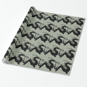 Papel De Presente Dragão Asiático