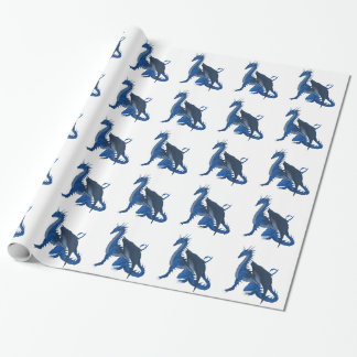Papel De Presente Dragão azul