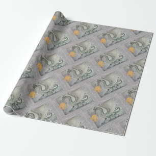 Papel De Presente Dragão que respira fogo