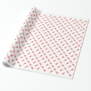 Papel De Presente Dragão Vermelho/Ano Novo Chinês